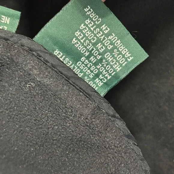 VTG Lauren Ralph Lauren Rain Jacket Black Trench‎ Coat Womens M Fleece Lined - Picture 6 of 10